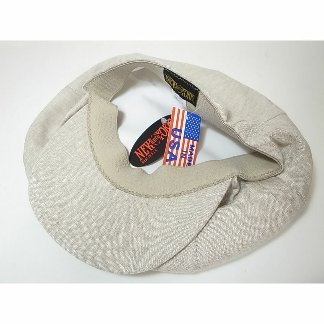 NEW YORK HAT(ニューヨークハット)のニューヨークハット米国製Linen Big Appleリネン大ぶりOatmeal メンズの帽子(キャスケット)の商品写真