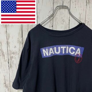 ノーティカ(NAUTICA)のNAUTICA アメリカ古着 ロゴビッグプリントTシャツ 紺 ゆるダボ メンズ(Tシャツ/カットソー(半袖/袖なし))