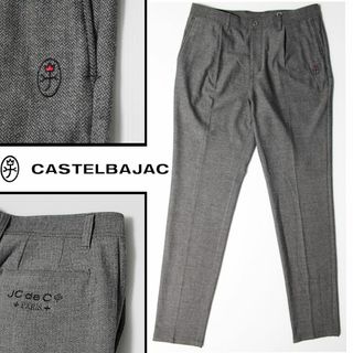 カステルバジャック(CASTELBAJAC)の新品 カステルバジャック ヘリンボーン柄 テーパードストレッチスラックス M相当(スラックス)