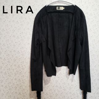 LIRAフリンジカーディガン  ブラックS(その他)