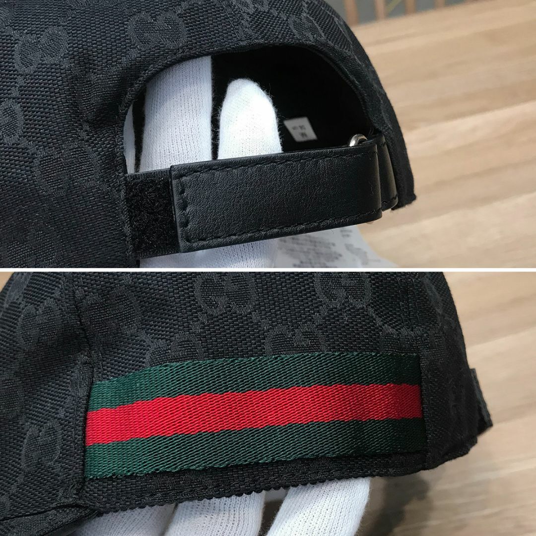 Gucci(グッチ)の超美品 グッチ 現行 オリジナルGGキャンバス ベースボールキャップ ブラック メンズの帽子(キャップ)の商品写真