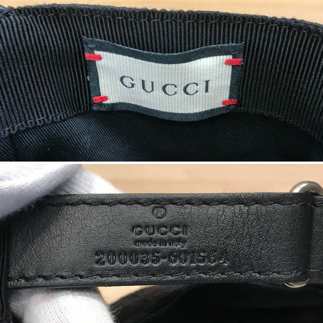 Gucci(グッチ)の超美品 グッチ 現行 オリジナルGGキャンバス ベースボールキャップ ブラック メンズの帽子(キャップ)の商品写真