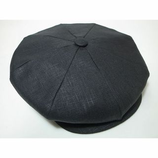 ニューヨークハット(NEW YORK HAT)のニューヨークハットUSA製リネン素材Linen Newsboy黒ブラックM 新品(キャスケット)