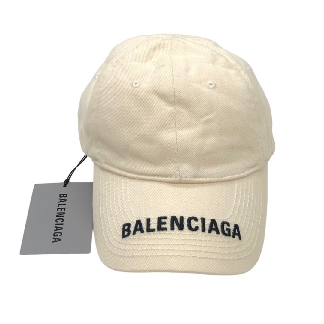 Balenciaga(バレンシアガ)の未使用 バレンシアガ BALENCIAGA キャップ 帽子 ロゴ コットン アイボリー レディースの帽子(キャップ)の商品写真