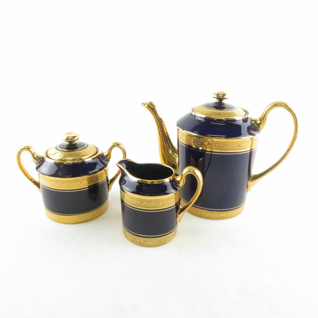 リモージュ Legle Porcelain D'Art Limoges リモージュ コーヒーポット シュガーポット クリーマー 3点 セット ヴィンテージ アンティーク SM1826U  インテリア/住まい/日用品のキッチン/食器(その他)の商品写真