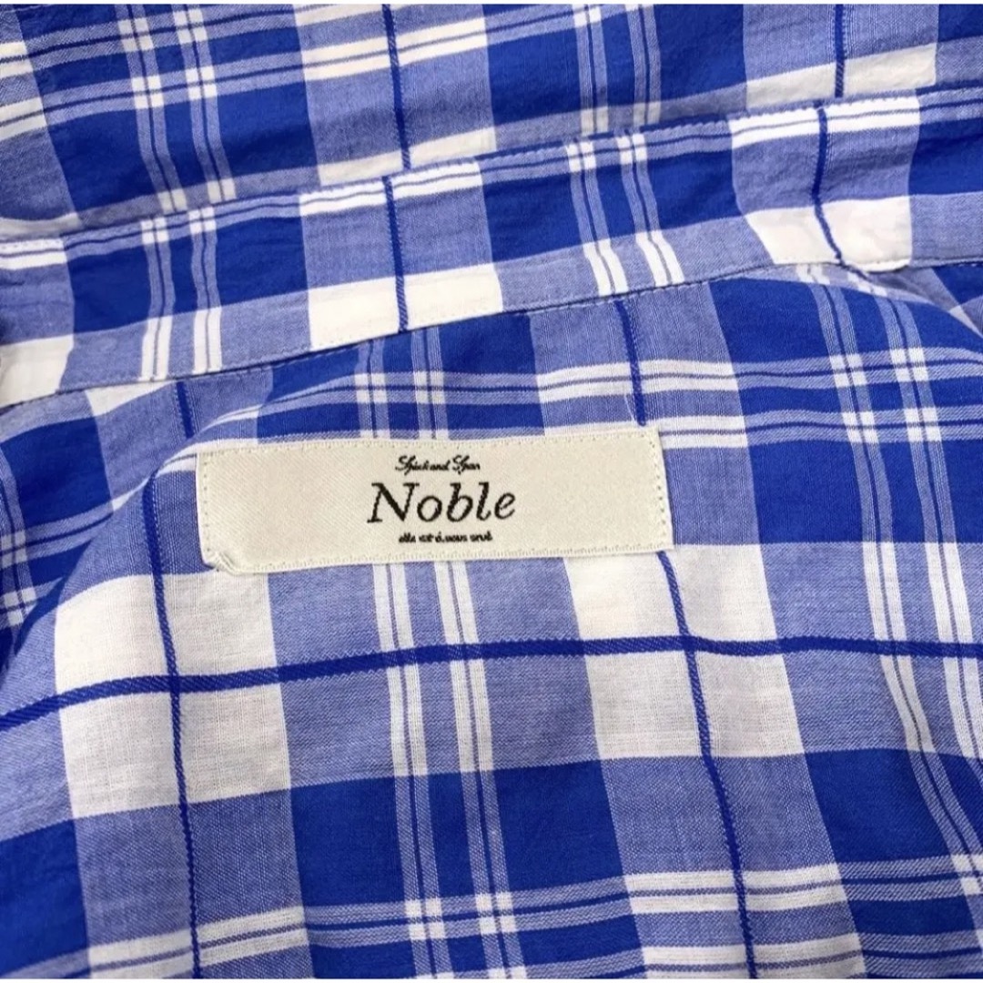 Spick and Span Noble(スピックアンドスパンノーブル)のSpick&Span Noble 長袖シャツ 36 ブルー　チェック柄　コットン レディースのトップス(シャツ/ブラウス(長袖/七分))の商品写真