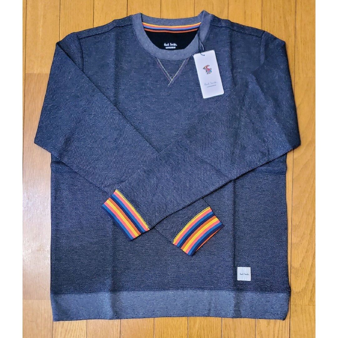 Paul Smith(ポールスミス)のポールスミス　新品　メンズ　ロングTシャツ(シェブロン/チャコールM) メンズのトップス(Tシャツ/カットソー(七分/長袖))の商品写真