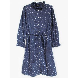 アニエスベー(agnes b.)の【春物 新入荷!】[アニエスb/アニエスベー/agnes b. ENFANT]135cm(10ans) 長袖ワンピース 紺×アイボリー【中古】子供服 キッズ kids 女の子 春秋 onepi 103042(ワンピース)