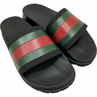 Gucci - GUCCI　グッチ　サンダル　黒　ラバーサンダル　＃8　約27cm　429469　メンズ　スライドサンダル　靴　スリッパ　スライド　