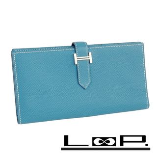 エルメス(Hermes)の■美品■　エルメス ベアン スフレ 長財布 サイフ エプソン ブルージーン □P刻 【112256】(財布)