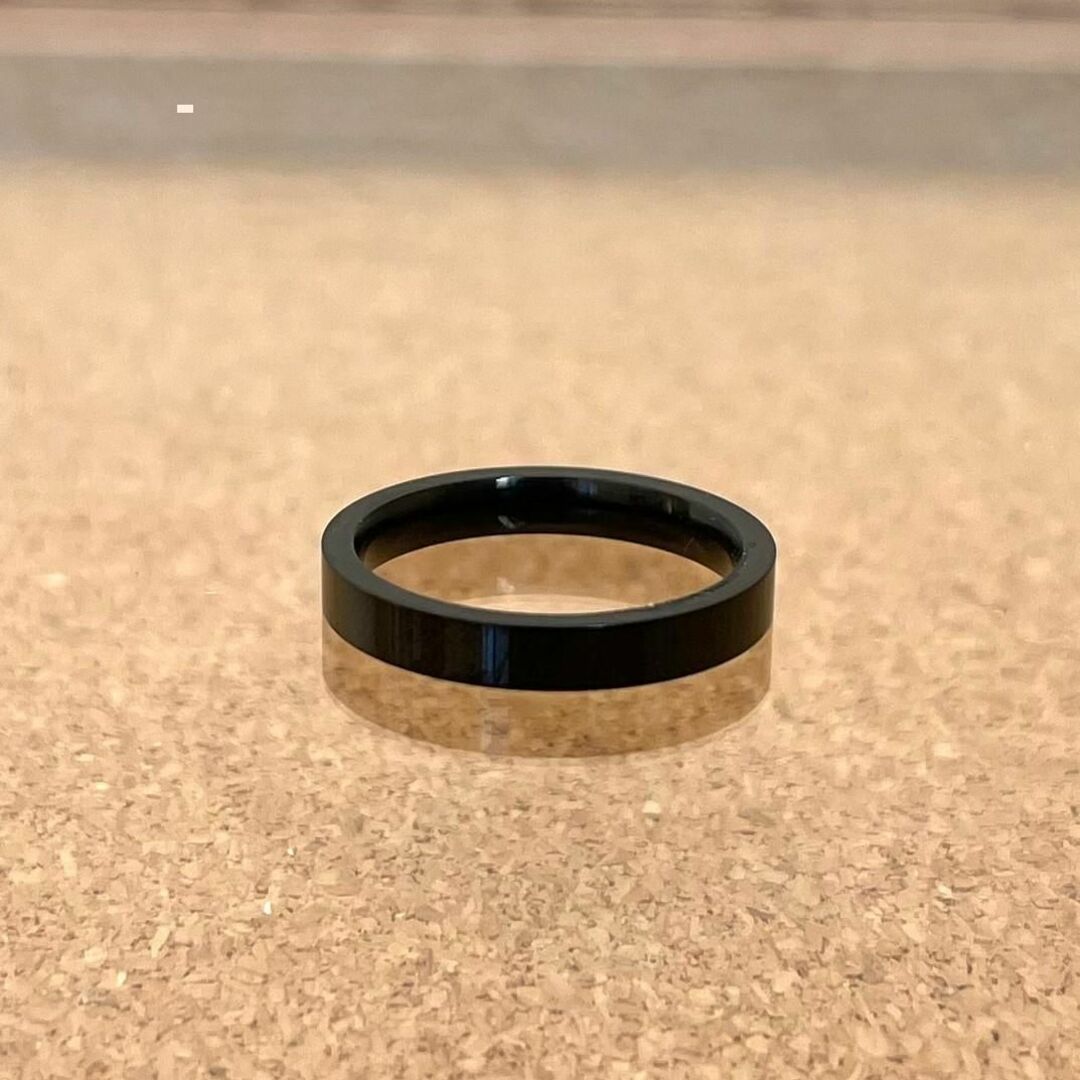 刻印無料◎平打ち3mmブラック レディースのアクセサリー(リング(指輪))の商品写真