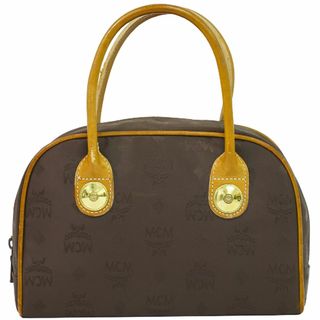 エムシーエム(MCM)の本物 エムシーエム MCM ヴィセトス ハンドバッグ ミニボストンバッグ ナイロン レザー ブラウン Visetos バッグ 中古(ハンドバッグ)