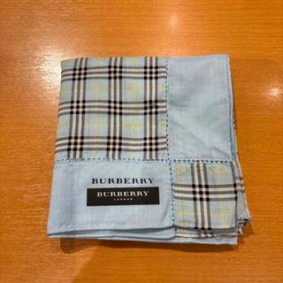 バーバリー(BURBERRY)のバーバリーハンカチ　ノバチェックブルー(ハンカチ)