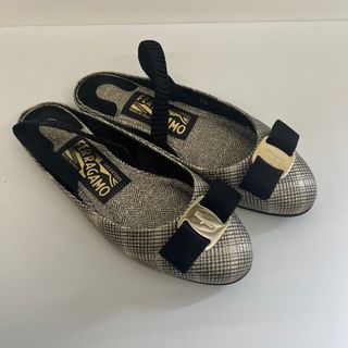 サルヴァトーレフェラガモ(Salvatore Ferragamo)の◇フェラガモ　オープンバックパンプス　ツイード　4.5（22cm）◇(ハイヒール/パンプス)