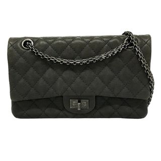 シャネル(CHANEL)の　シャネル CHANEL 2.55ラージフラップバック A37586 グレー キャビアスキン レディース ショルダーバッグ(ショルダーバッグ)