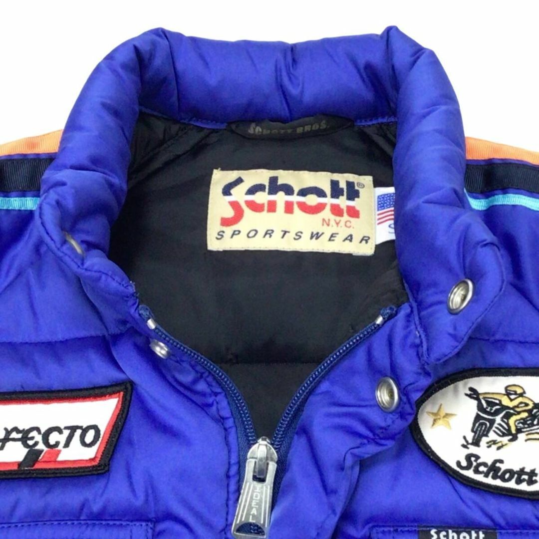 schott(ショット)のSCHOTT ショット 中綿入りナイロンレーシングジャケット ブルー メンズのジャケット/アウター(その他)の商品写真