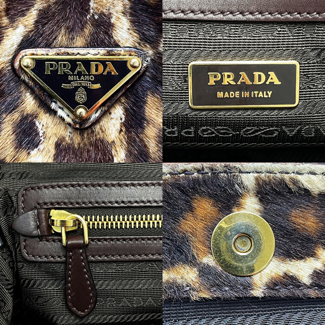 PRADA(プラダ)の☆☆PRADA プラダ Cavallino Bauletto Bag レオパード ショルダーバッグ レディース ゴールド金具 レディースのバッグ(ショルダーバッグ)の商品写真