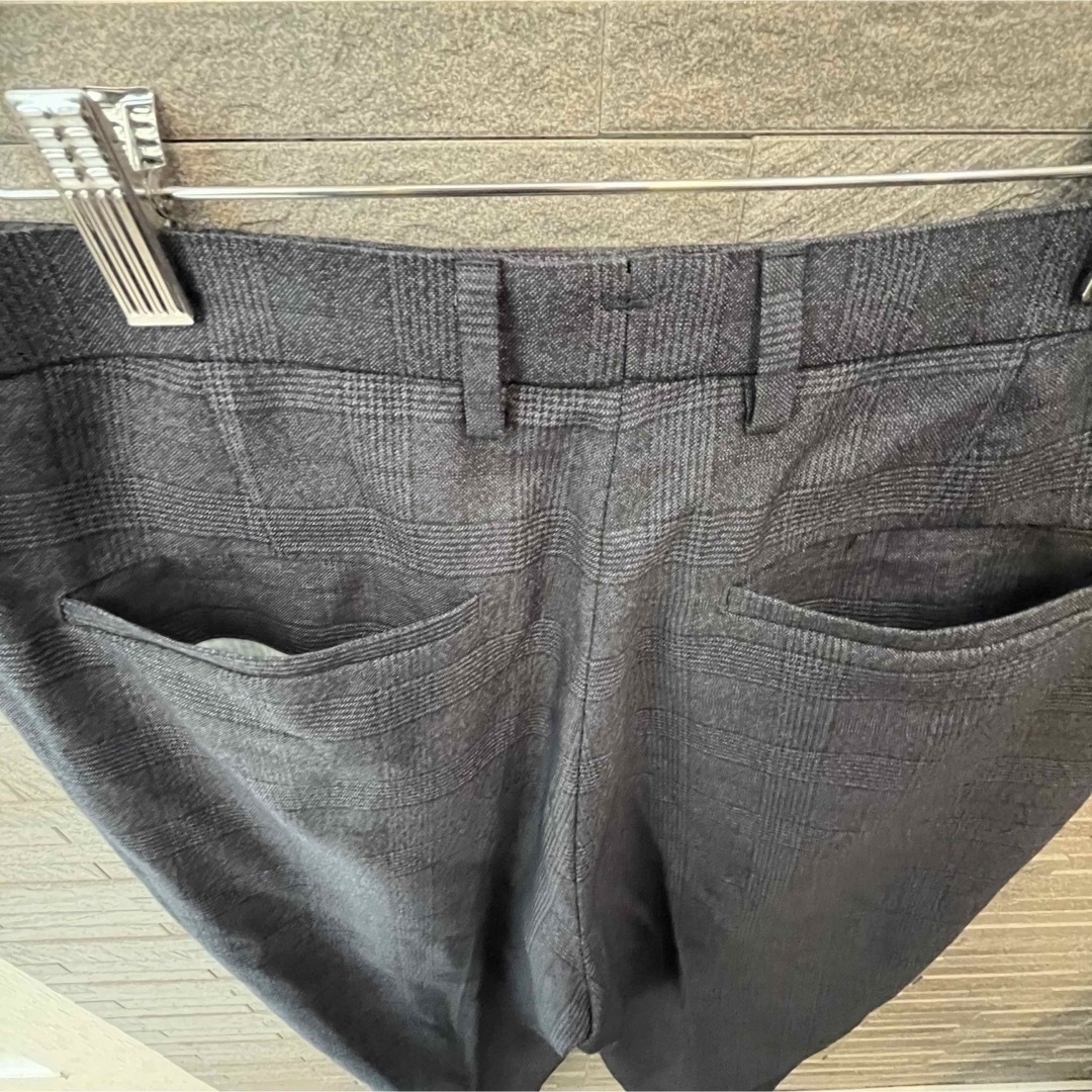 ZARA(ザラ)のZARAザラ　チェックワイドパンツ　ネイビー　スラックス　ワイドシルエット M メンズのパンツ(スラックス)の商品写真