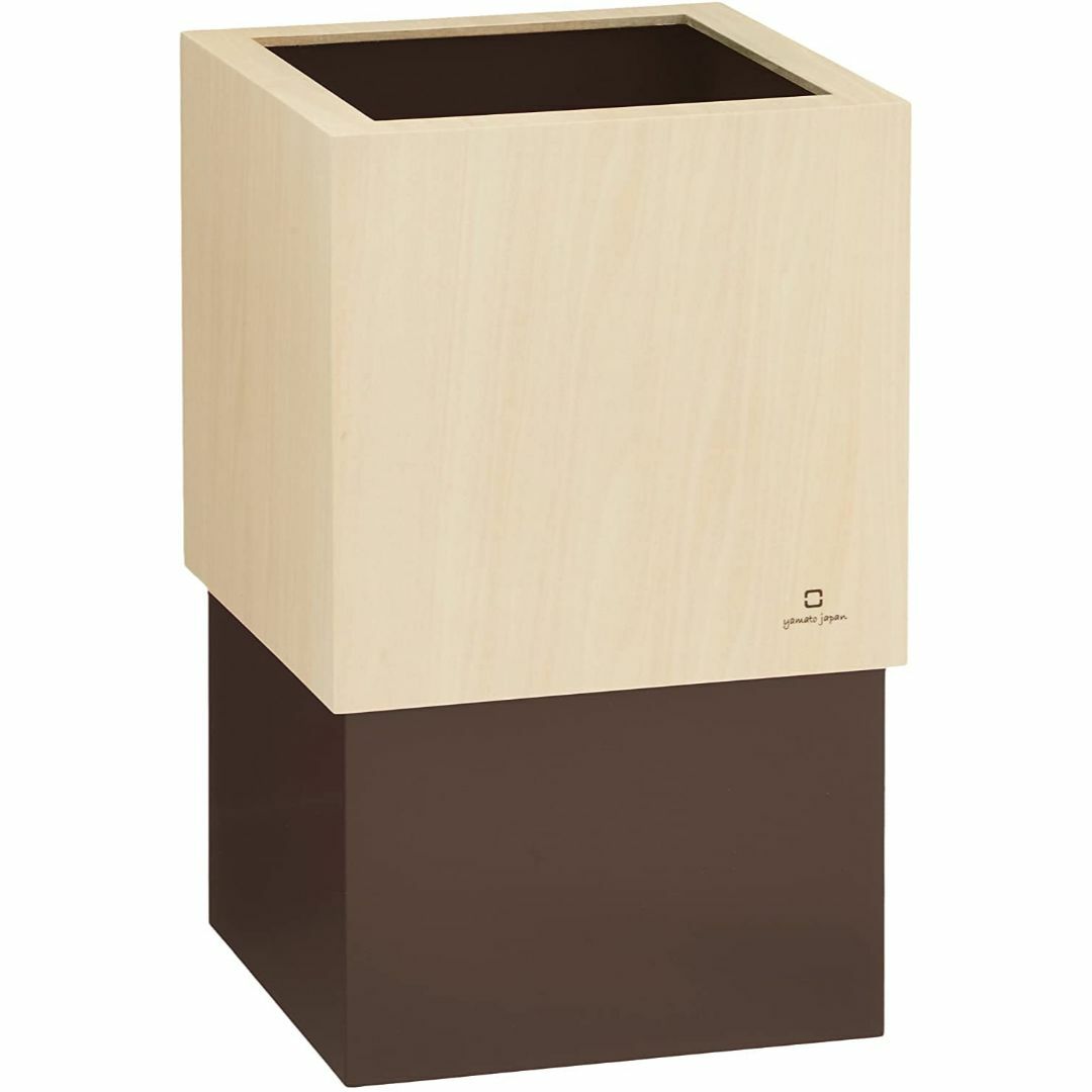 W CUBE ダストボックス DUSTBOX 茶色 YK06-012Br ＜34 インテリア/住まい/日用品のインテリア小物(ごみ箱)の商品写真