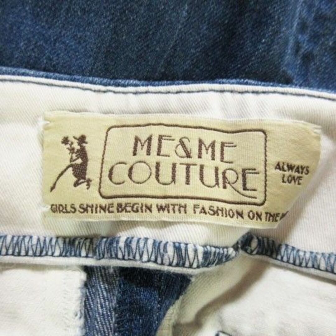 me & me couture(ミーアンドミークチュール)のミーアンドミークチュール デニムスカート ひざ丈 0 青 220426AH18A レディースのスカート(ひざ丈スカート)の商品写真