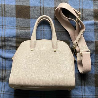 アイグナー(AIGNER)のAIGNER 本革2wayショルダーバッグピンク系ベージュ色良品(ショルダーバッグ)