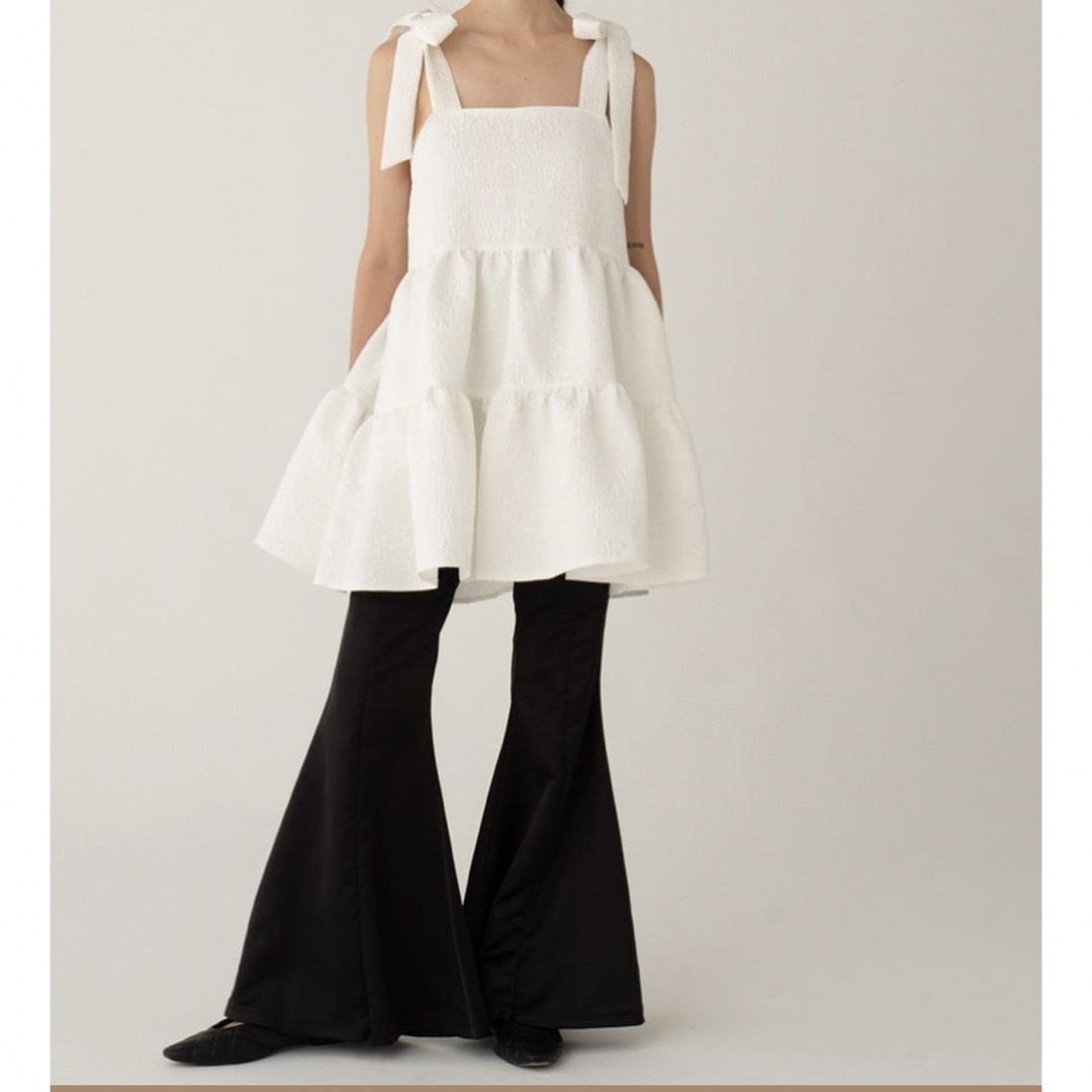 Honey mi Honey(ハニーミーハニー)のjacquard ribbon tiered tunic one-piece レディースのワンピース(ミニワンピース)の商品写真