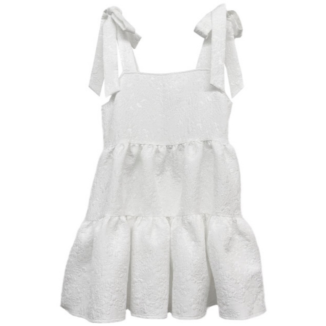 Honey mi Honey(ハニーミーハニー)のjacquard ribbon tiered tunic one-piece レディースのワンピース(ミニワンピース)の商品写真