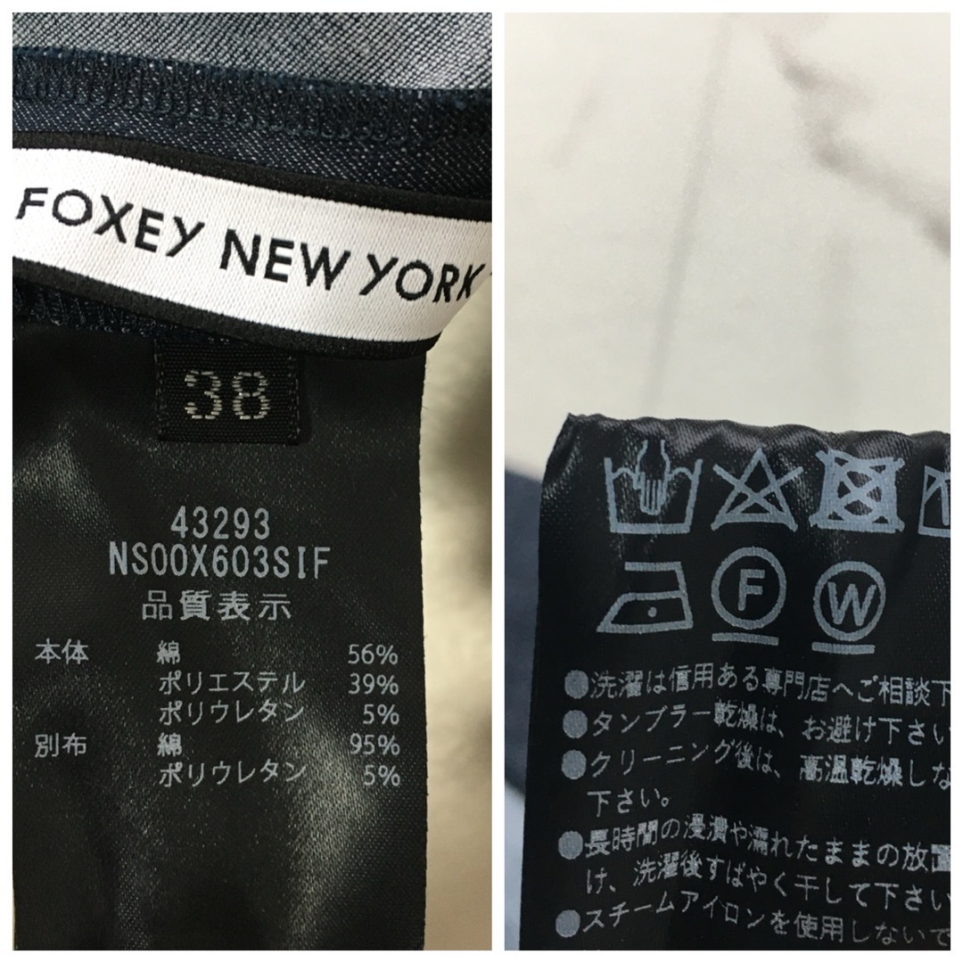 FOXEY NEW YORK(フォクシーニューヨーク)の新作美品　FOXEY フォクシー  襟付き　洗える　ストレッチデニム　ワンピース レディースのワンピース(ロングワンピース/マキシワンピース)の商品写真