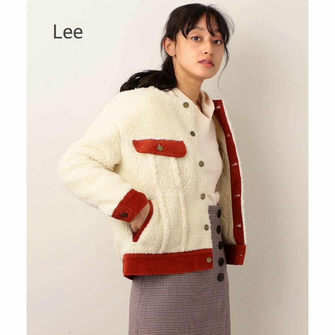 Lee(リー)のLee ノーカラーボアストームジャケット ブルゾン ビッグシルエット M レディースのジャケット/アウター(ブルゾン)の商品写真