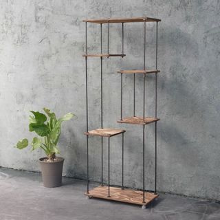 wood iron shelf 1190*455*225〈ブラウン〉(マガジンラック)