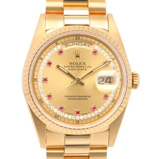 ロレックス(ROLEX)のロレックス デイデイト オイスターパーペチュアル 腕時計 時計 18金 K18イエローゴールド 18238LR 自動巻き メンズ 1年保証 ROLEX  中古(腕時計(アナログ))