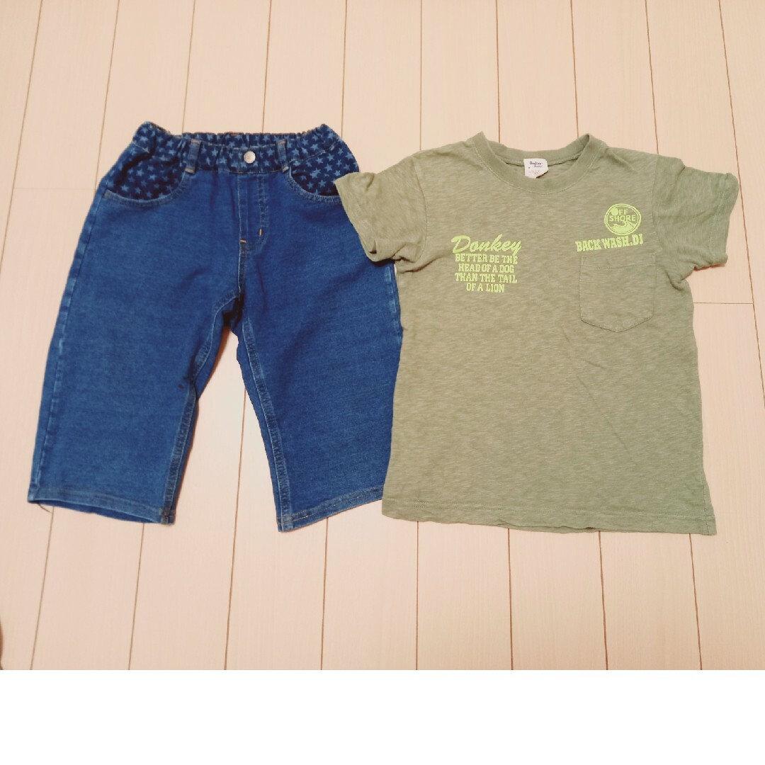 mou jon jon(ムージョンジョン)のDankey & Mou JonJon 男児130 トップス＆パンツ2点セット キッズ/ベビー/マタニティのキッズ服男の子用(90cm~)(Tシャツ/カットソー)の商品写真