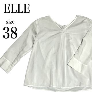 ELLE - エル ELLE フリル ノースリーブ ブラウス カットソー 38 ピンク