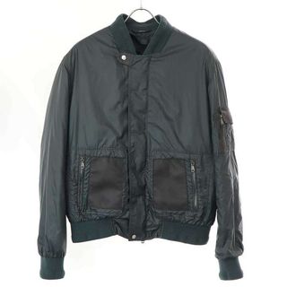 Brioni ブリオーニ BOMBER レザーパッチ ライナー付きナイロンボンバージャケット グリーン 50 SLNG00(ミリタリージャケット)