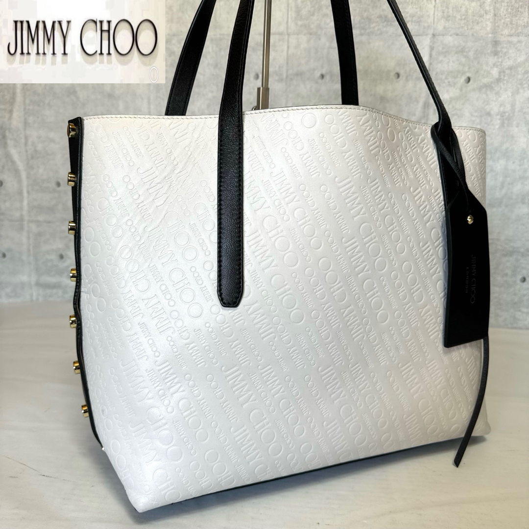 JIMMY CHOO(ジミーチュウ)の【良品】JIMMY CHOO TWIST EAST ロゴ型押し A4トートバッグ レディースのバッグ(トートバッグ)の商品写真