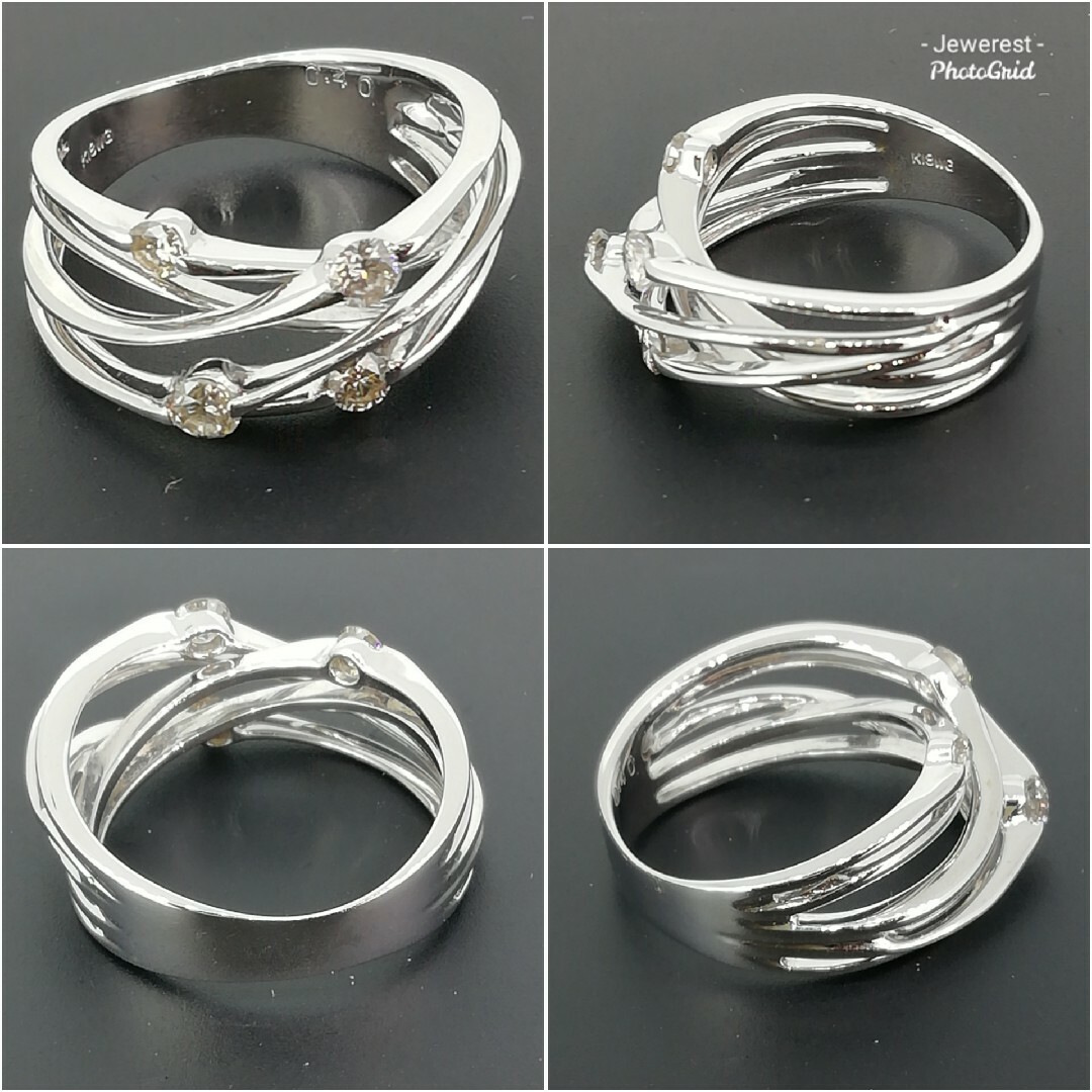 K18WG✨ダイヤ0.40ct✨立体を感じられる✨ダイヤリング✨お洒落 K18WG✨ダイヤ0.40ct✨立体を感じられる✨ダイヤリング✨お洒落