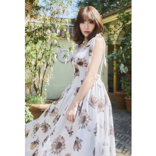 ハーリップトゥ(Her lip to)のHerlipto Sunflower-Printed Midi Dress♡(ロングワンピース/マキシワンピース)