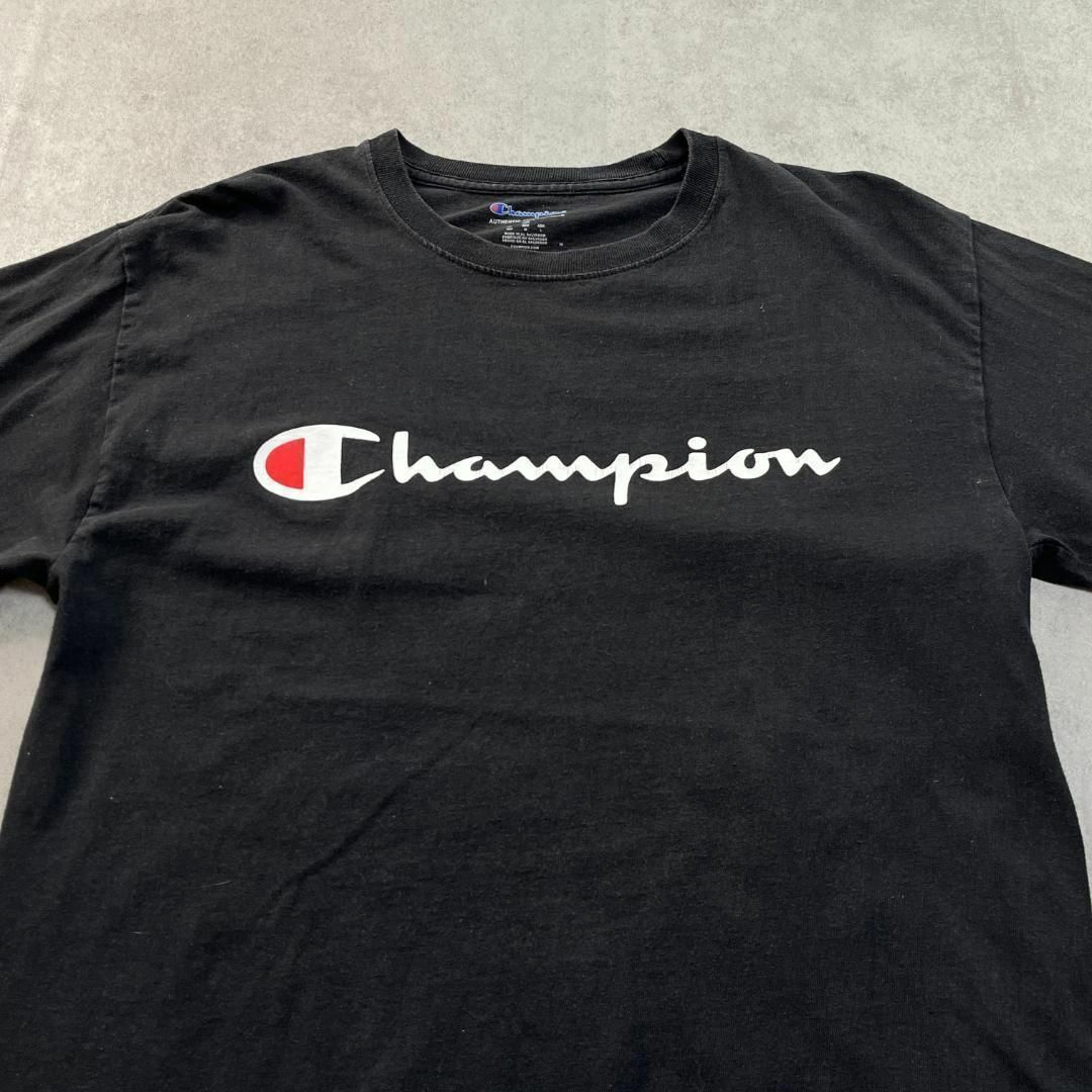 Champion(チャンピオン)のChampion　チャンピオン　プリントロゴ　ロンT　古着　ブラック　M メンズのトップス(Tシャツ/カットソー(七分/長袖))の商品写真