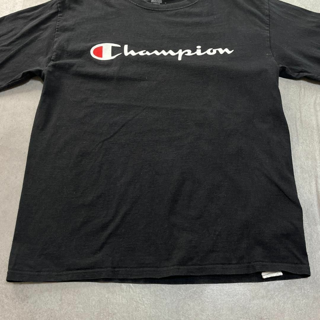 Champion(チャンピオン)のChampion　チャンピオン　プリントロゴ　ロンT　古着　ブラック　M メンズのトップス(Tシャツ/カットソー(七分/長袖))の商品写真