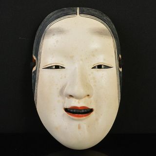 能面　能楽　雅楽　木彫　小面　在銘　C　R6841(彫刻/オブジェ)