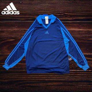 アディダス(adidas)のレア　90s adidas 長袖サッカーゲームシャツ　新品未使用タグ付き　ブルー(ウェア)