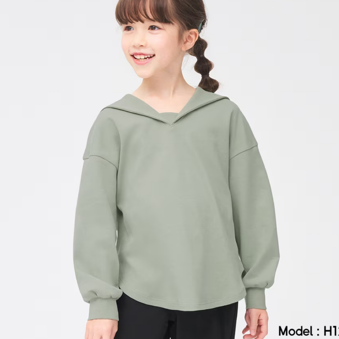 GU(ジーユー)のみや様専用☺︎ GU セーラーカラーT サロペットセット キッズ/ベビー/マタニティのキッズ服女の子用(90cm~)(Tシャツ/カットソー)の商品写真