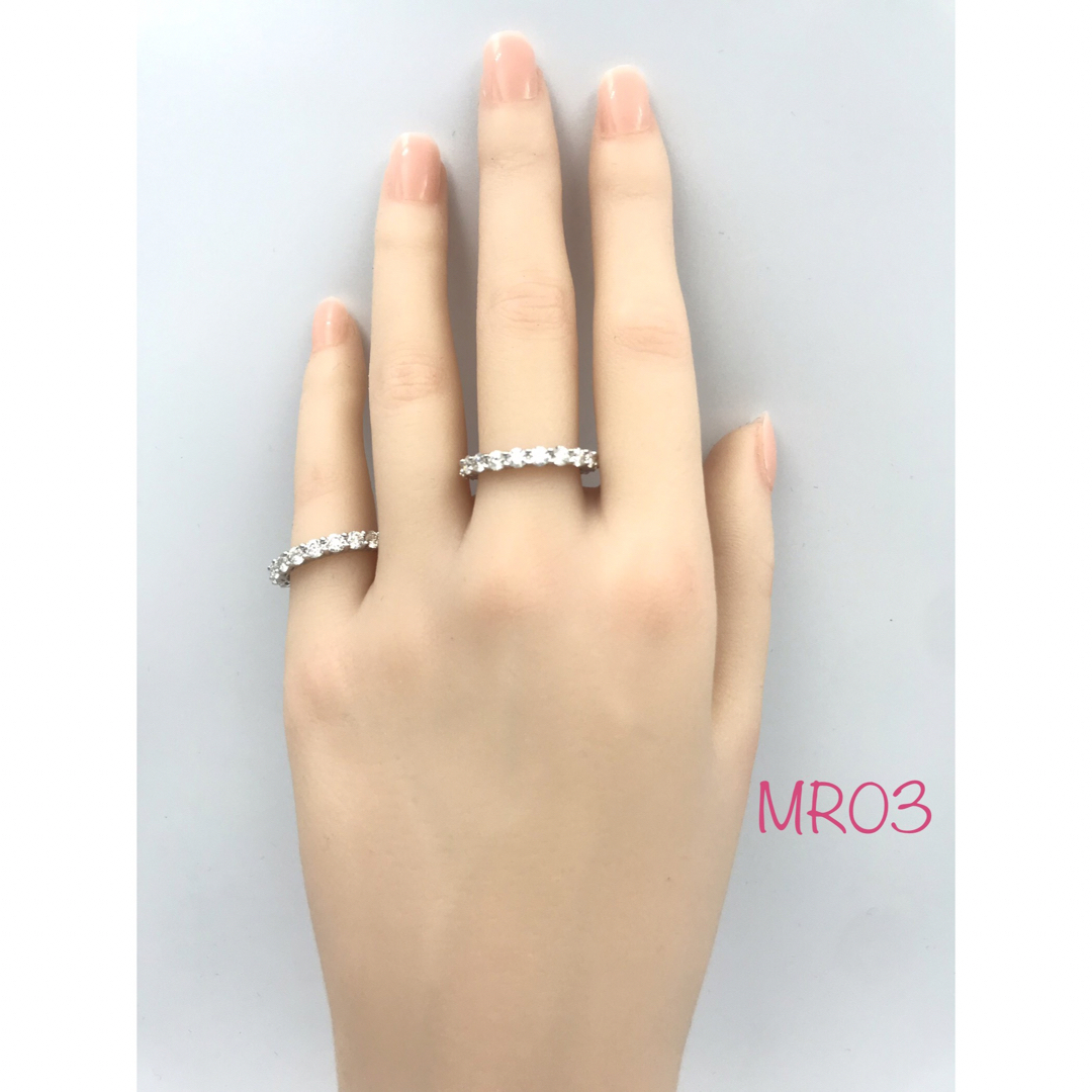 MR03-1／ 8号3㎜ フルエタニティ モアサナイト リング♡シルバー925 レディースのアクセサリー(リング(指輪))の商品写真