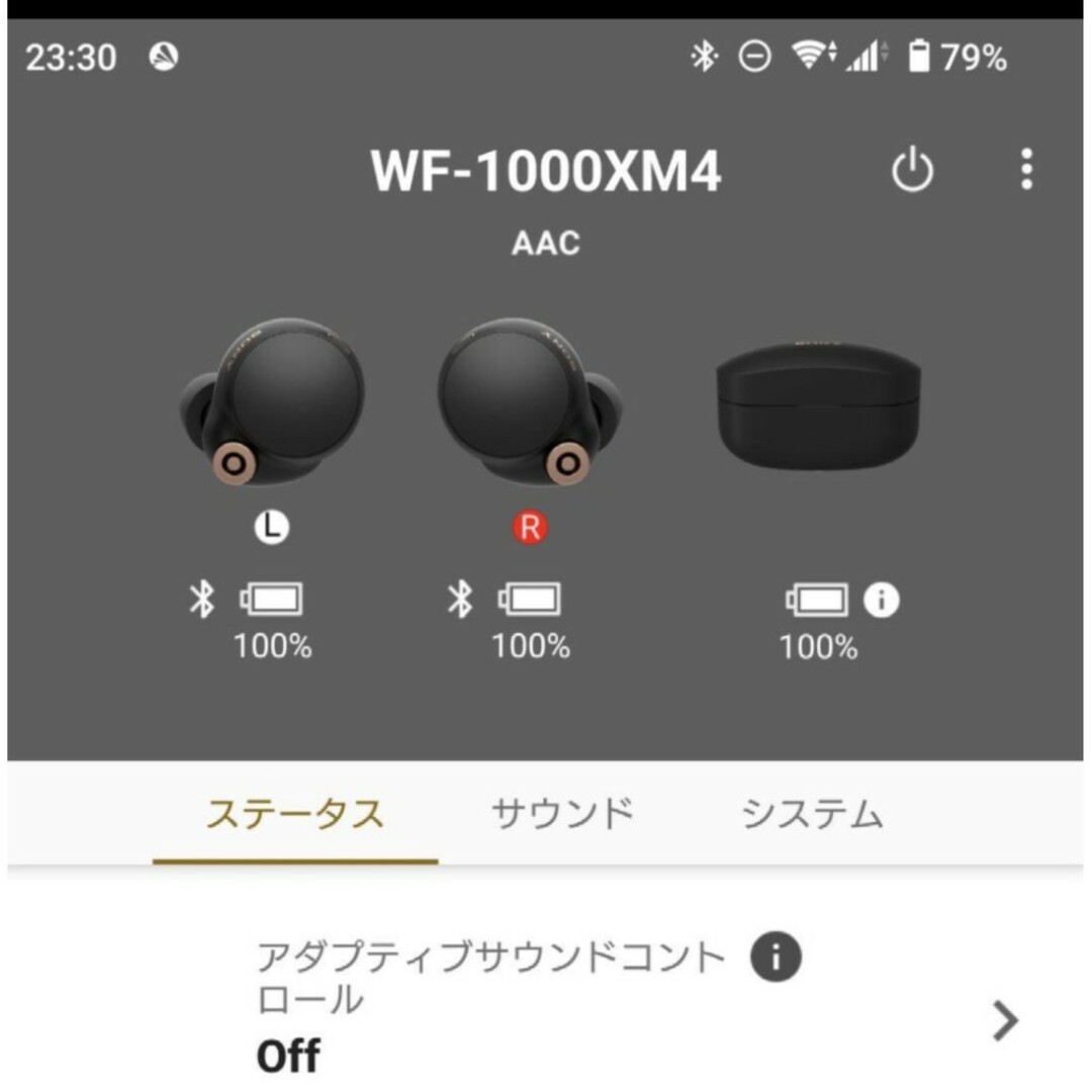 SONY(ソニー)のWF-1000XM4 ブラック バッテリー良好 付属品全て未使用 スマホ/家電/カメラのオーディオ機器(ヘッドフォン/イヤフォン)の商品写真