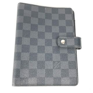 ルイヴィトン(LOUIS VUITTON)のルイヴィトン LOUIS VUITTON アジェンダMM R20242 ダミエグラフィット システム手帳 ステーショナリー 手帳カバー ダミエグラフィットキャンバス ブラック(手帳)