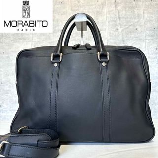 【美品】MORABITO BLACK レザー A4 2WAY ビジネスバッグ