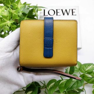 ロエベ(LOEWE)のロエベ　折り財布　コンパクトジップウォレット　イエロー　アナグラム　ブルー(財布)