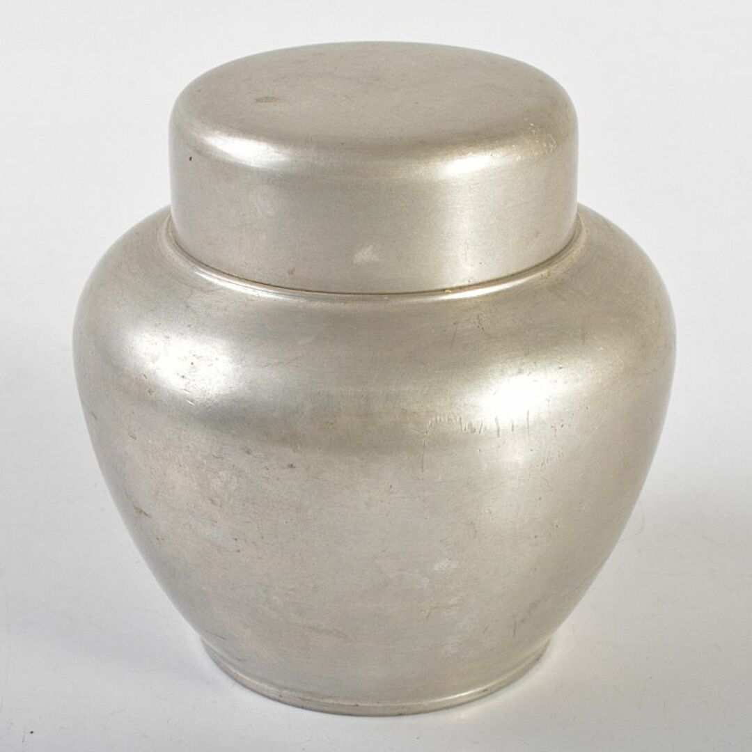 煎茶道具 継山造 本錫 茶壷 茶心壷 約264g 時代箱付 M R6852の 煎茶道具 継山造 本錫 茶壷 茶心壷 約264g 時代箱付 M R6852の