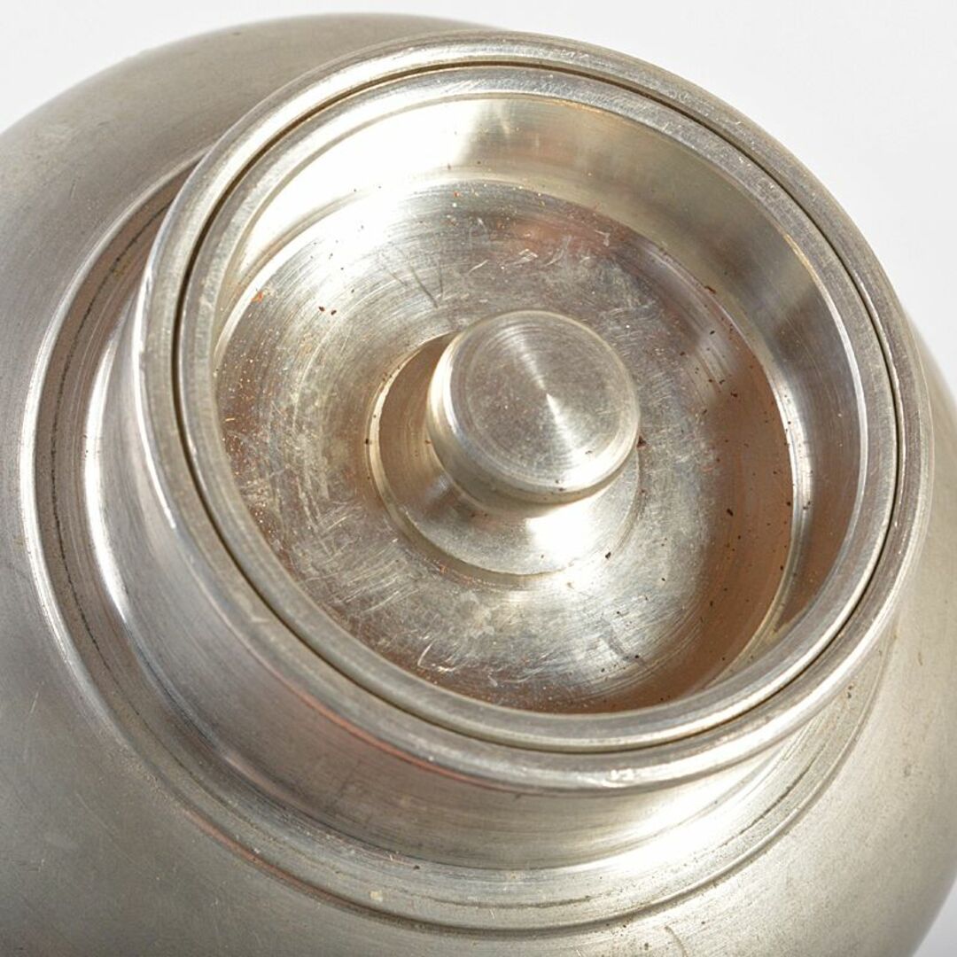 煎茶道具 継山造 本錫 茶壷 茶心壷 約264g 時代箱付 M R6852の 煎茶道具 継山造 本錫 茶壷 茶心壷 約264g 時代箱付 M R6852の