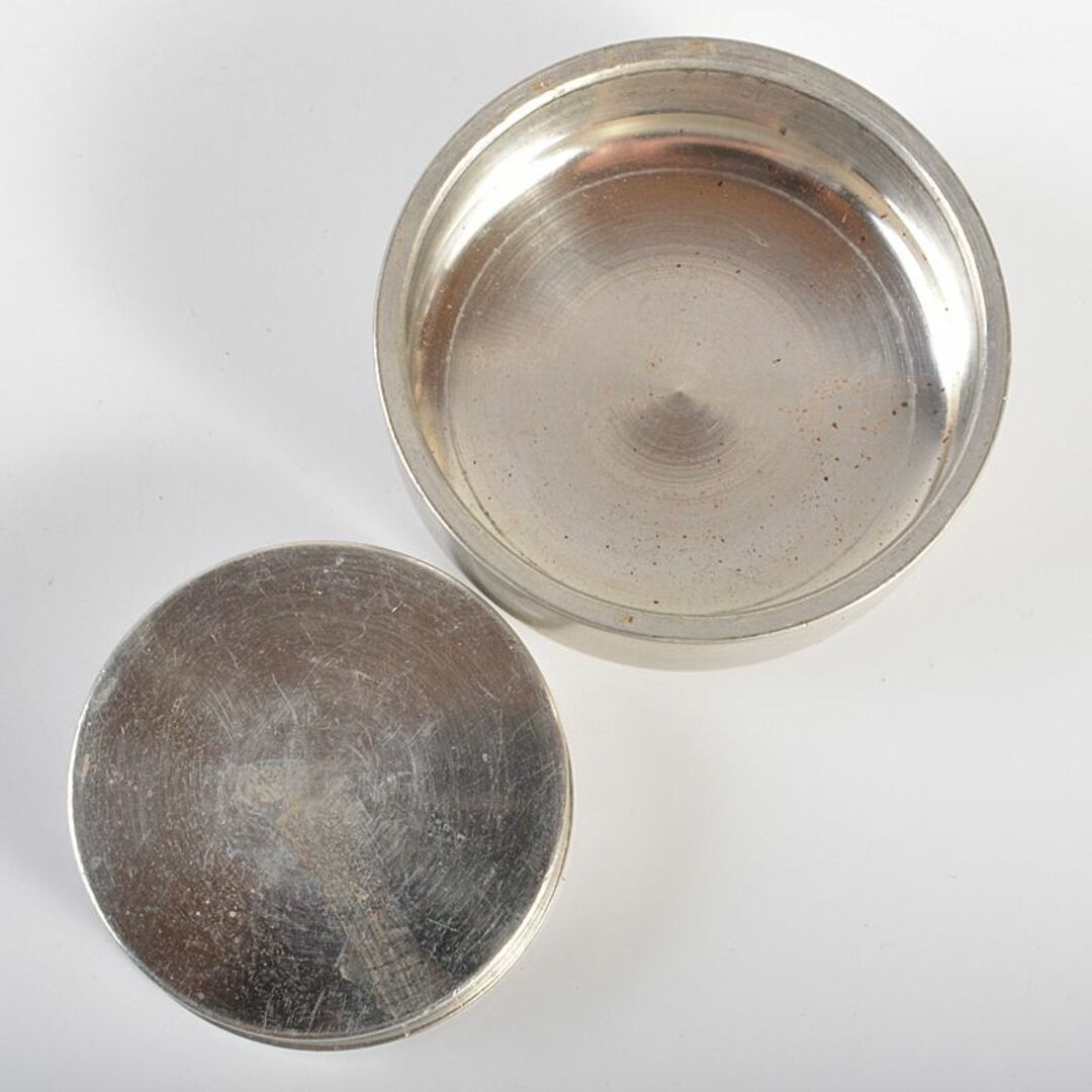 煎茶道具 継山造 本錫 茶壷 茶心壷 約264g 時代箱付 M R6852の 煎茶道具 継山造 本錫 茶壷 茶心壷 約264g 時代箱付 M R6852の